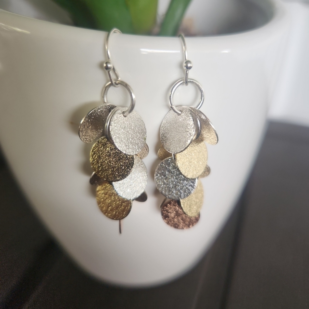 Elegant Silver and Gold Dangle Earrings